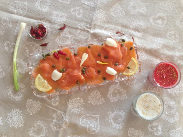 Smoked Salmon with Capers & Salad