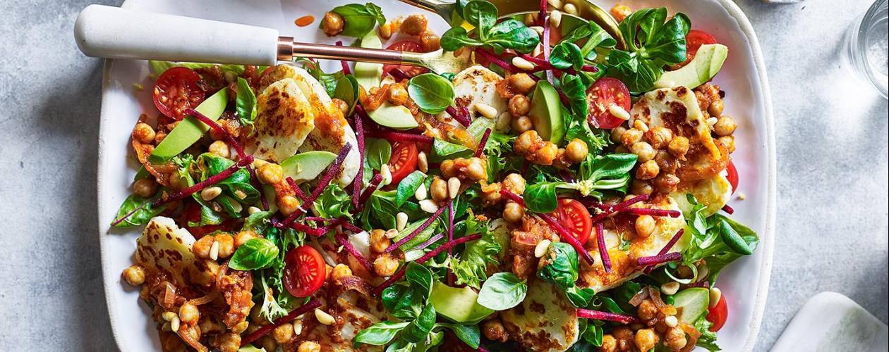 Chickpea, Halloumi Salad